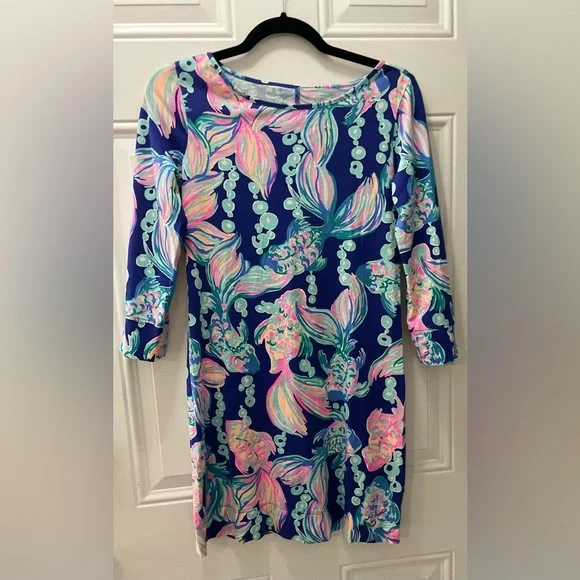 SALE:EUC Lilly Pulitzer MARLOWE T-Shirt Dress-In True Blue Going Coastal - Picture 3 of 16